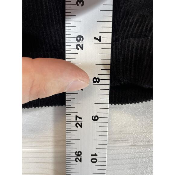 H&M Shorts Mens Small Black Relaxed Fit Corduroy Elastic Waist Belted Pockets - Picture 6 of 13